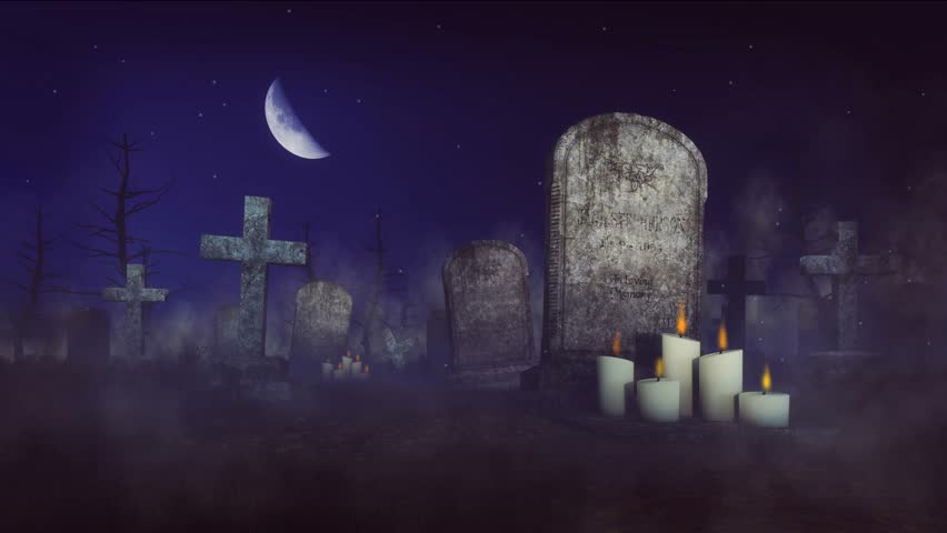 кладбище, ночь